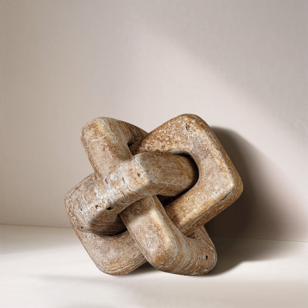 Bond Beige Travertine Decorative Knot. Picture 4
