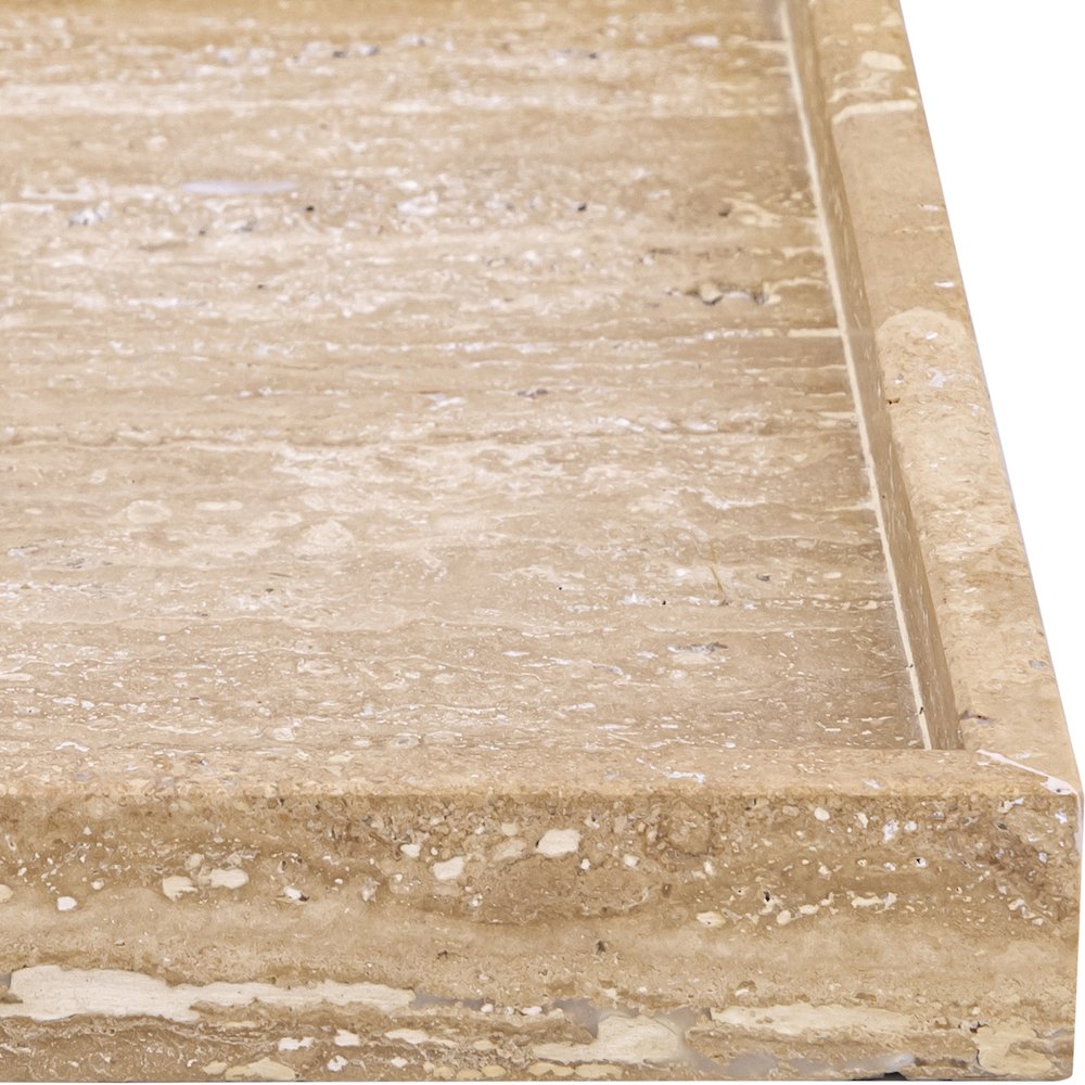 Barletta Beige Square Travertine Tray. Picture 2