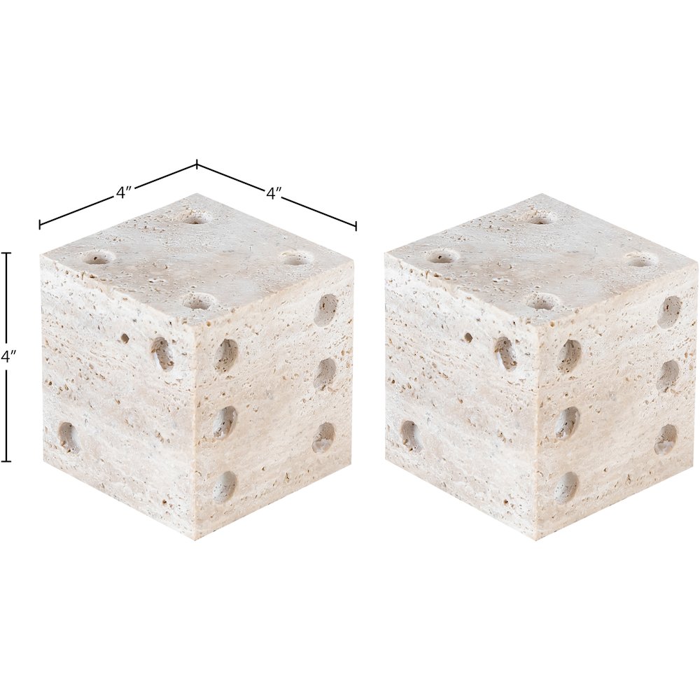 Dice Beige Travertine Decorative Dice. Picture 5