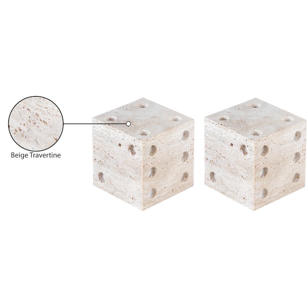 Dice Beige Travertine Decorative Dice. Picture 3