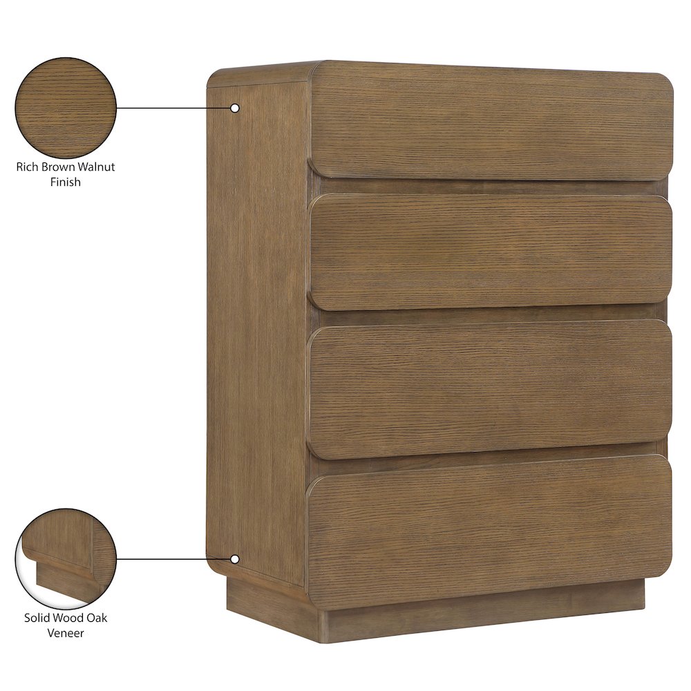 Adagio Brown Solid Wood And Oak Veneer Chest. Picture 10