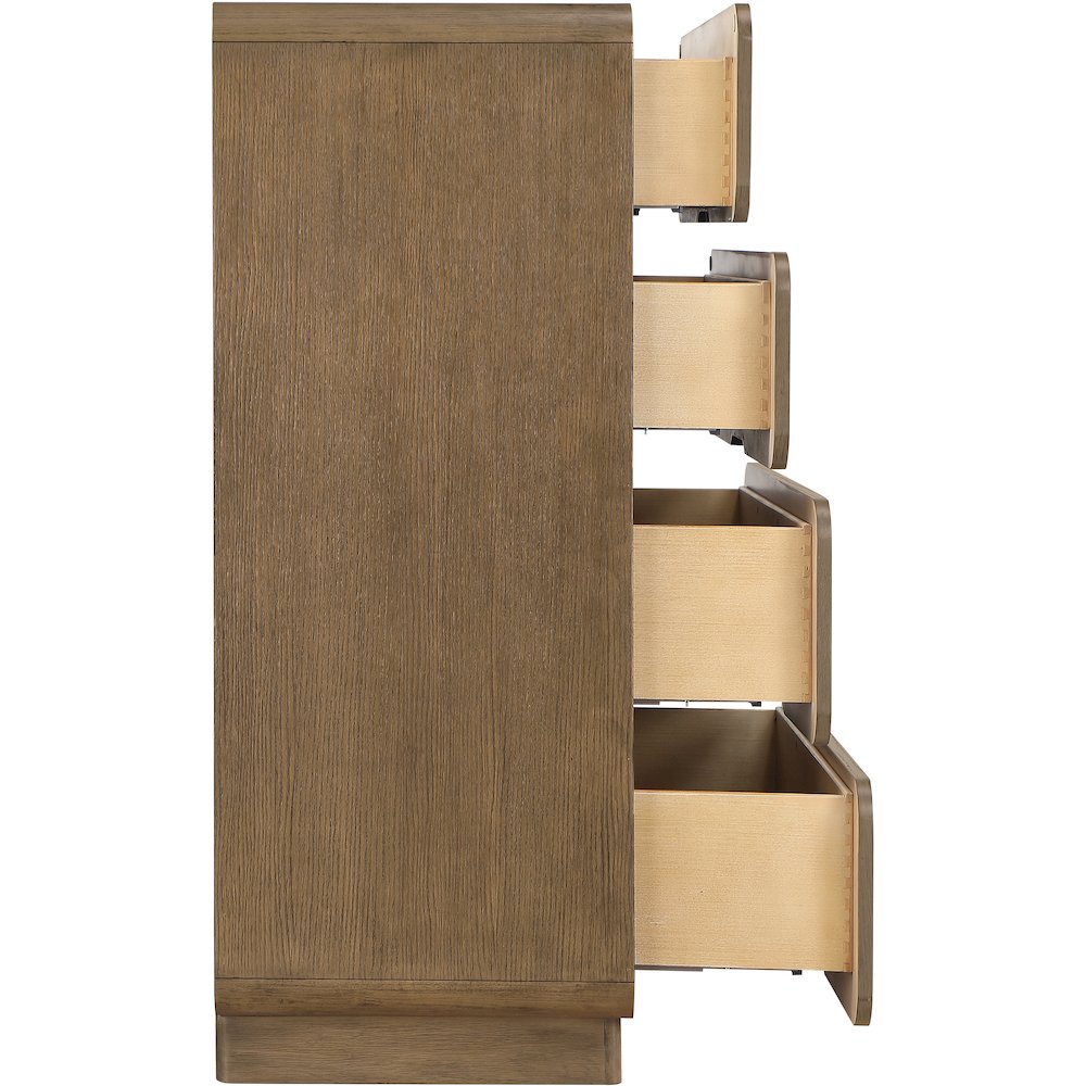 Adagio Brown Solid Wood And Oak Veneer Chest. Picture 5