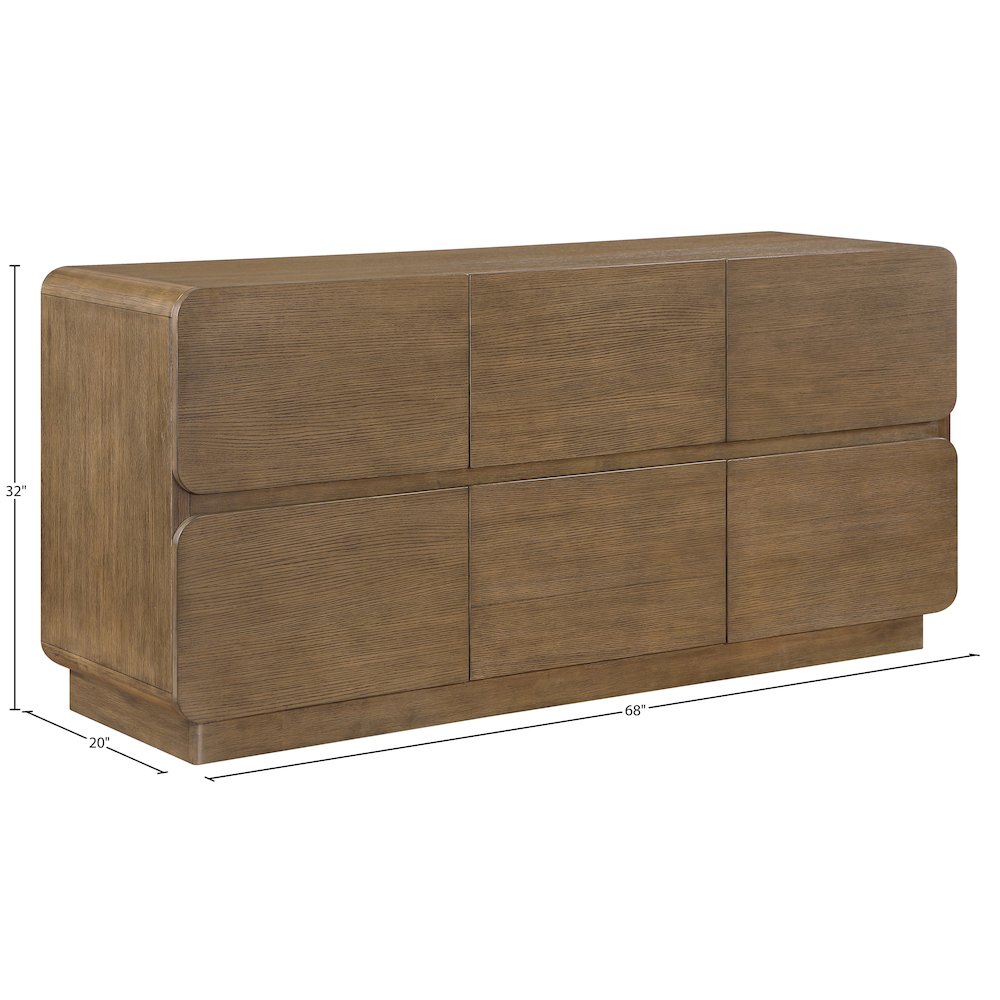 Adagio Brown Solid Wood And Oak Veneer Dresser. Picture 12