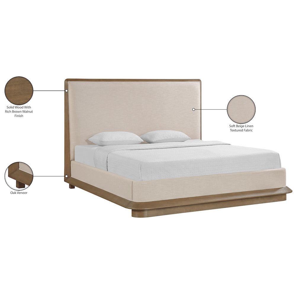 Adagio Brown Fabric Upholstered King Bed (3 Boxes). Picture 13