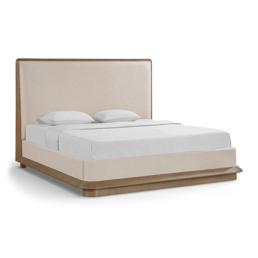 Adagio Brown Fabric Upholstered King Bed (3 Boxes). Picture 1