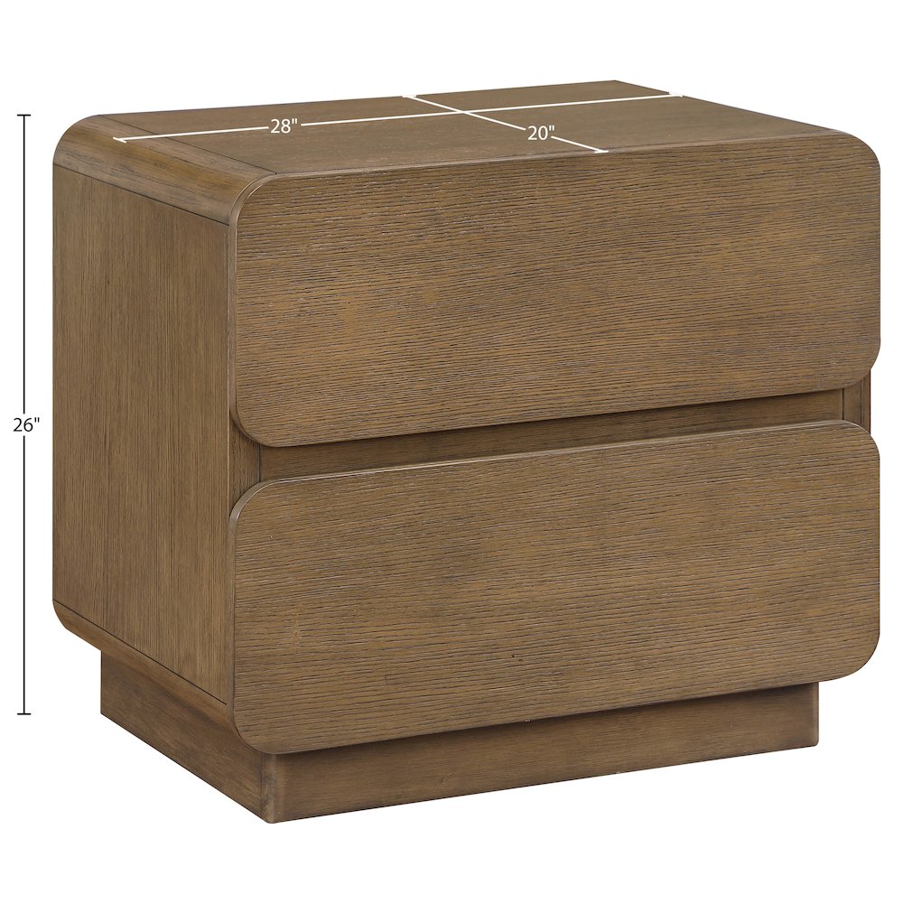 Adagio Brown Solid Wood And Oak Veneer Nightstand. Picture 12