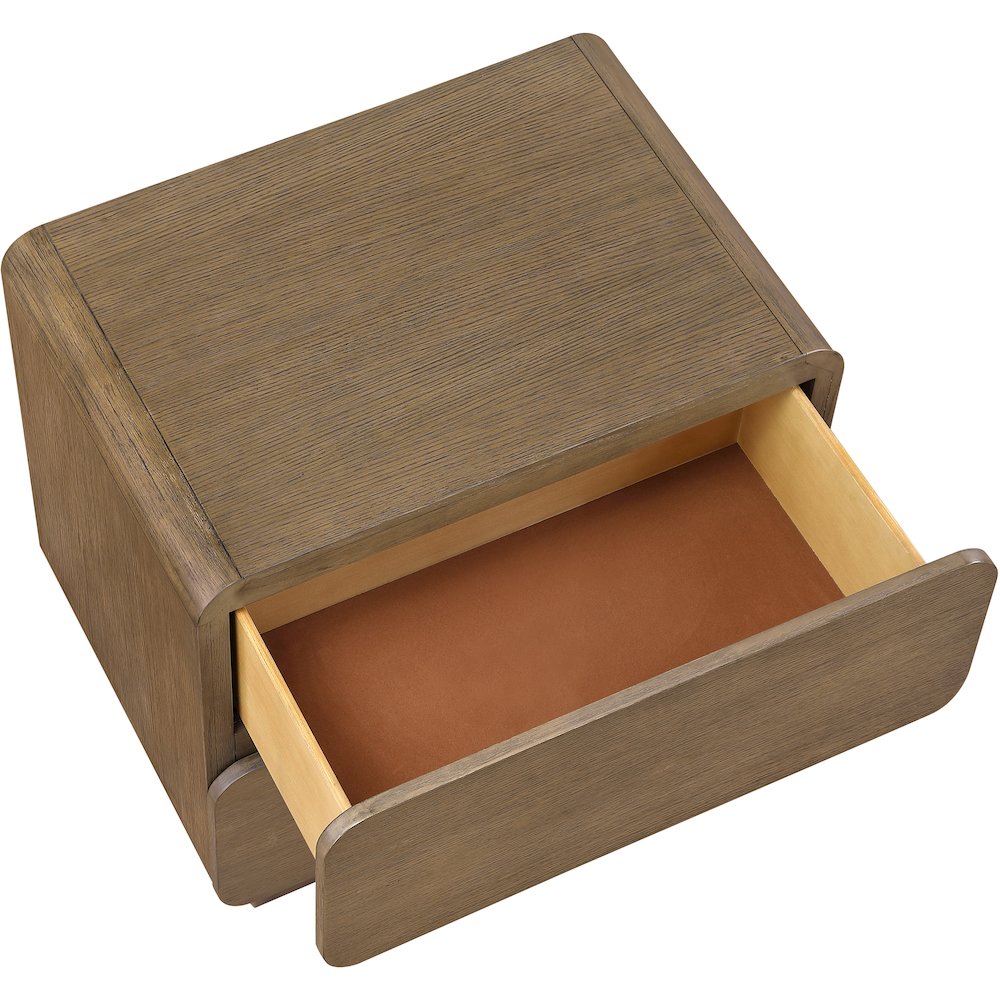 Adagio Brown Solid Wood And Oak Veneer Nightstand. Picture 9