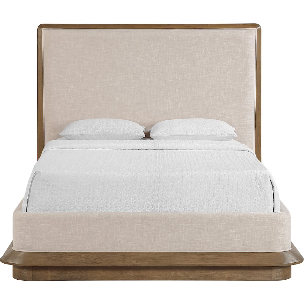 Adagio Brown Fabric Upholstered Queen Bed (3 Boxes). Picture 3