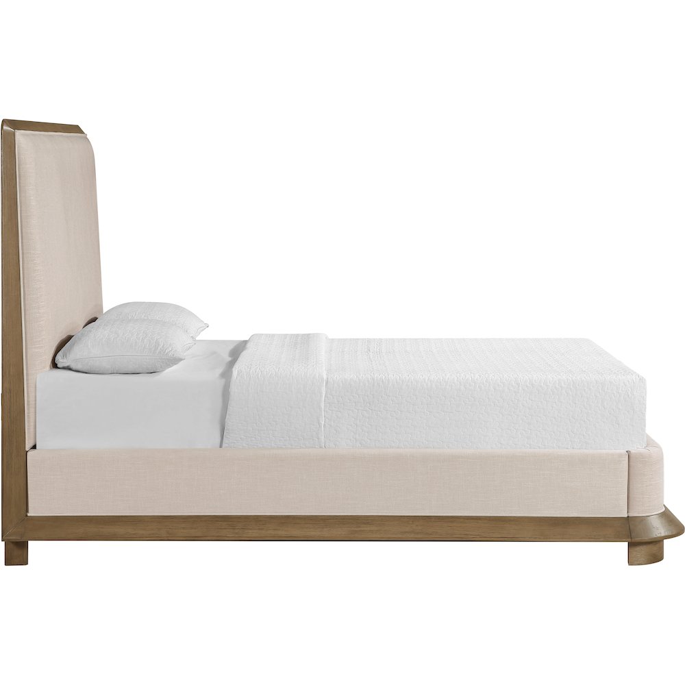 Adagio Brown Fabric Upholstered Queen Bed (3 Boxes). Picture 4