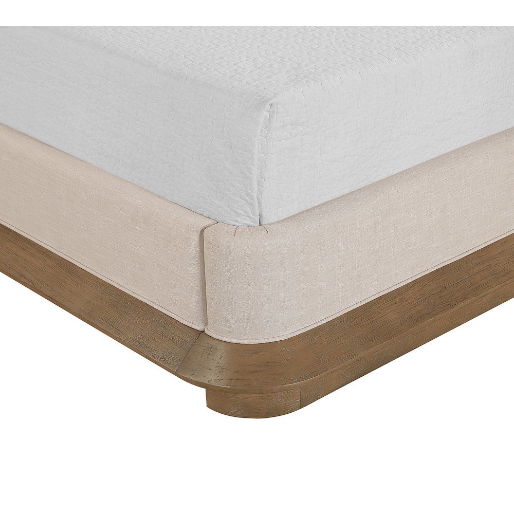 Adagio Brown Fabric Upholstered Queen Bed (3 Boxes). Picture 6
