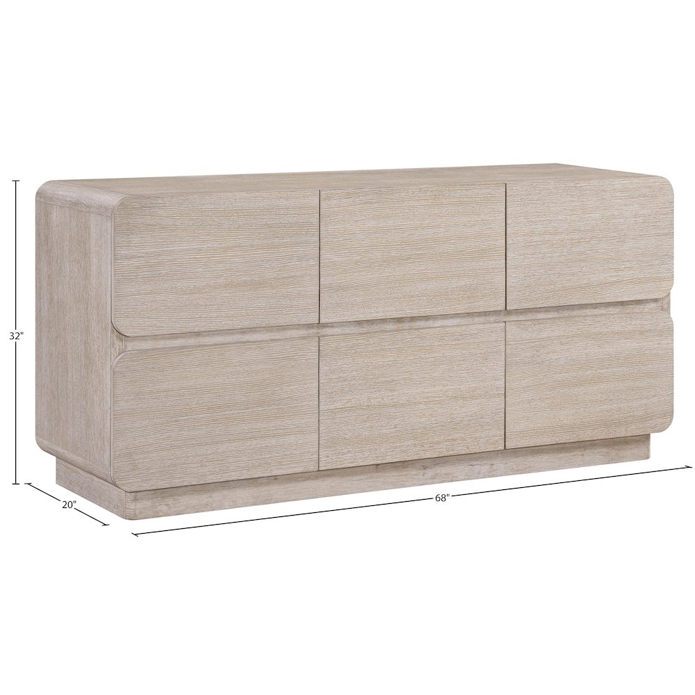 Adagio Natural Solid Wood And Oak Veneer Dresser. Picture 12