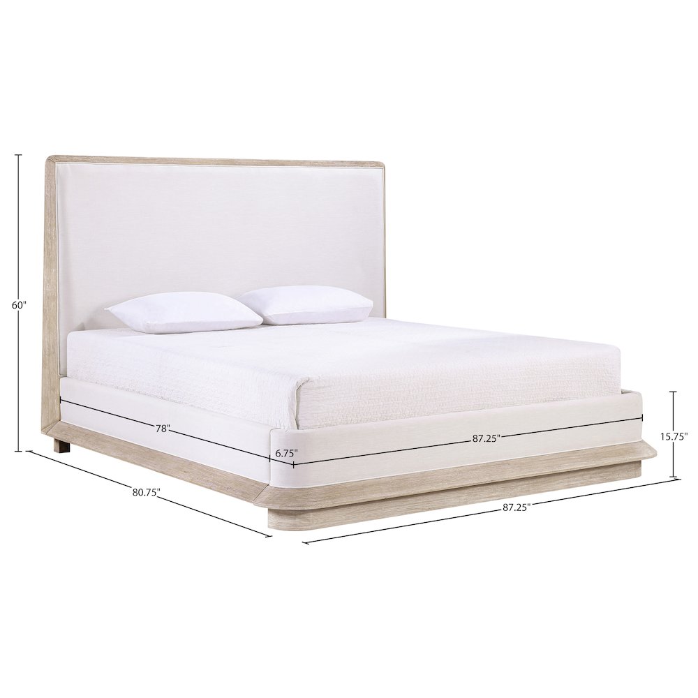 Adagio Natural Fabric Upholstered King Bed (3 Boxes). Picture 12