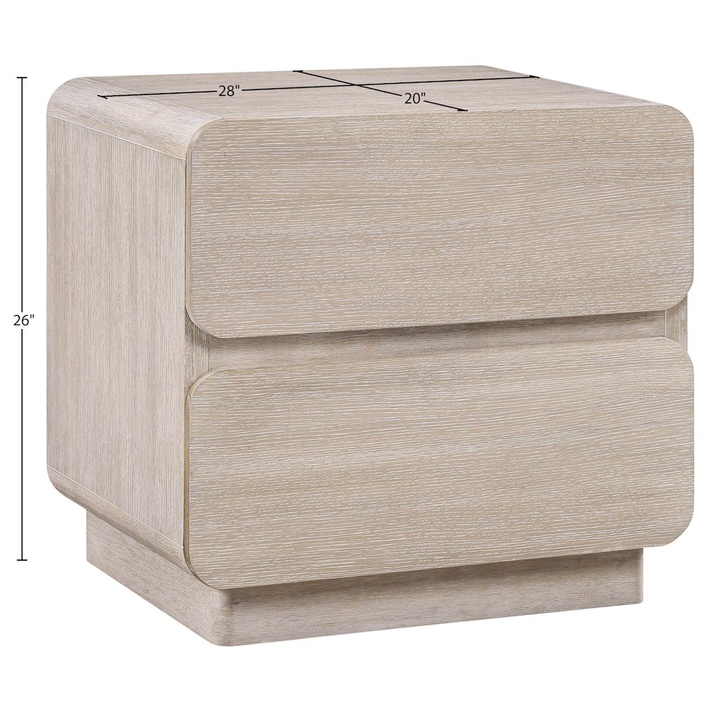 Adagio Natural Solid Wood And Oak Veneer Nightstand. Picture 12