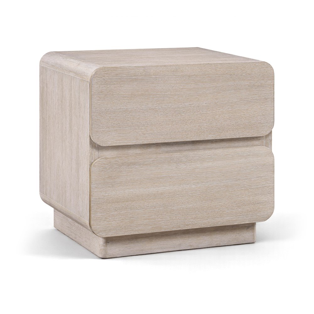 Adagio Natural Solid Wood And Oak Veneer Nightstand. Picture 1