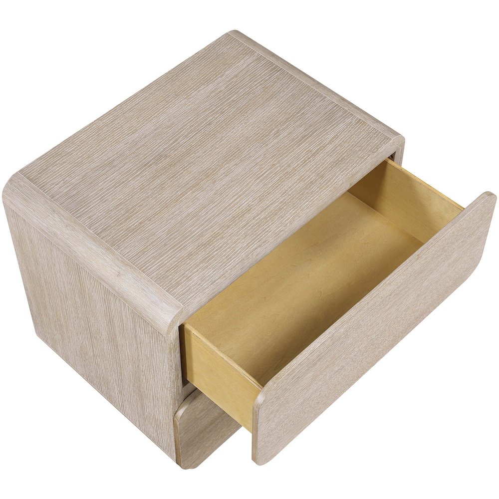 Adagio Natural Solid Wood And Oak Veneer Nightstand. Picture 10