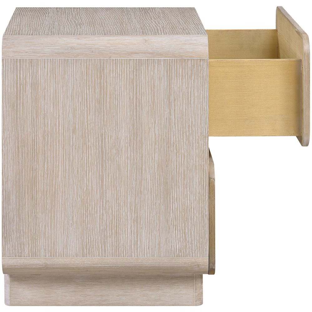 Adagio Natural Solid Wood And Oak Veneer Nightstand. Picture 6