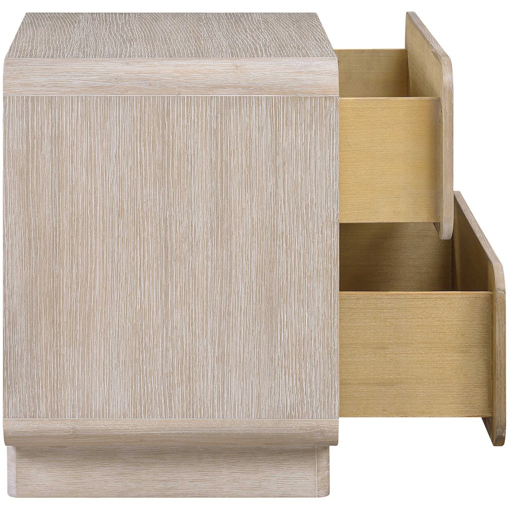 Adagio Natural Solid Wood And Oak Veneer Nightstand. Picture 7