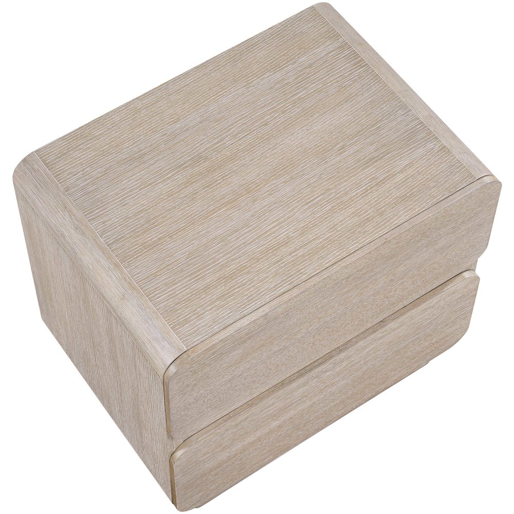 Adagio Natural Solid Wood And Oak Veneer Nightstand. Picture 8