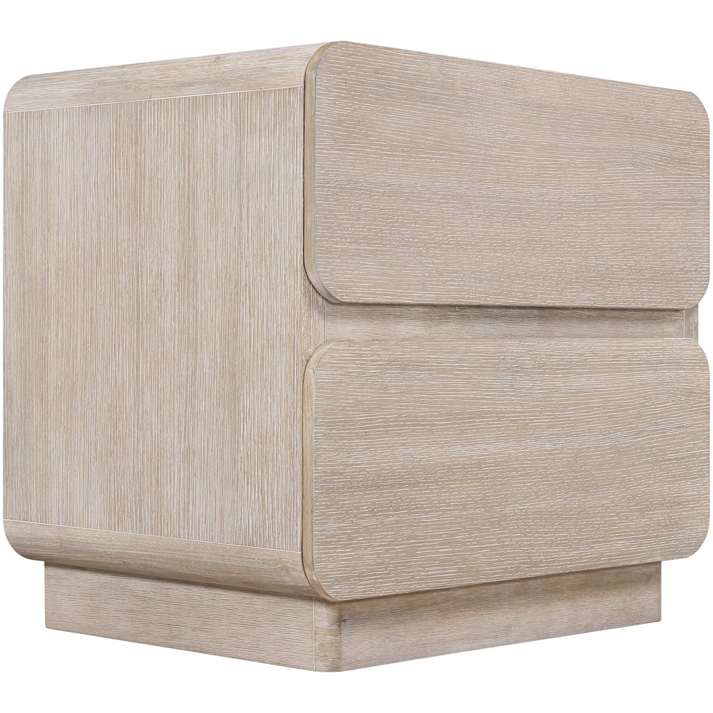 Adagio Natural Solid Wood And Oak Veneer Nightstand. Picture 9