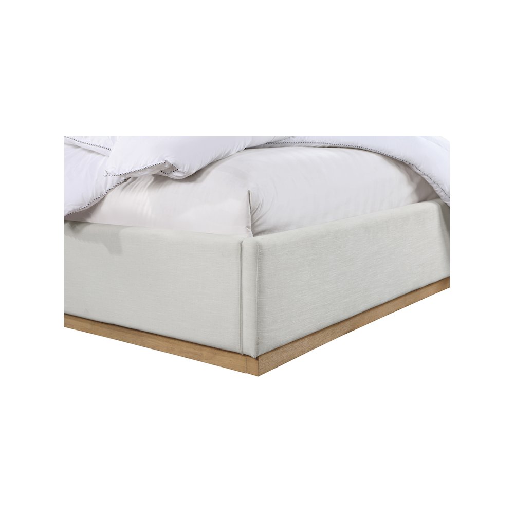 Alfie Cream Linen Textured Fabric Full Bed. Picture 5
