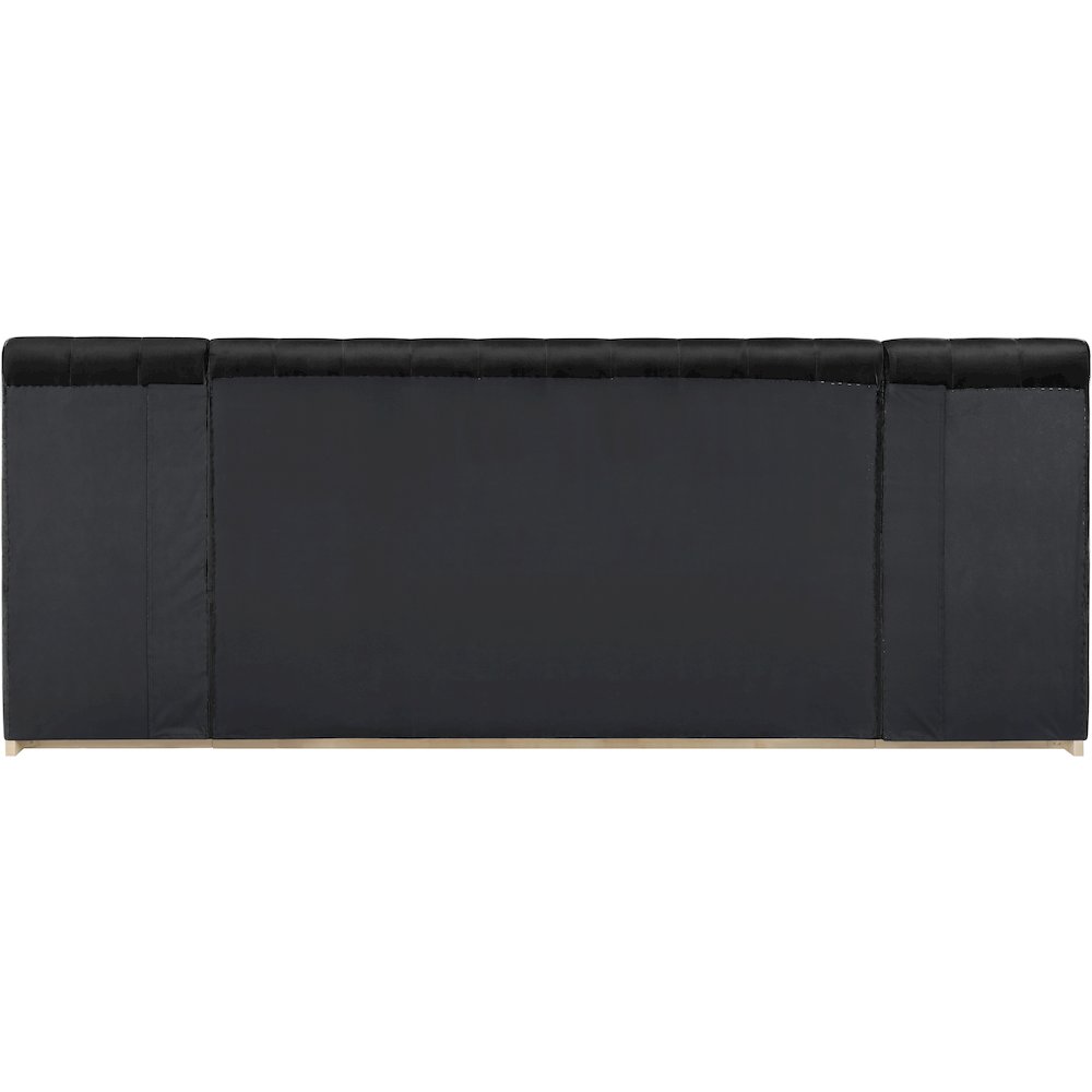 Amara Black Velvet Upholstered King Bed. Picture 3