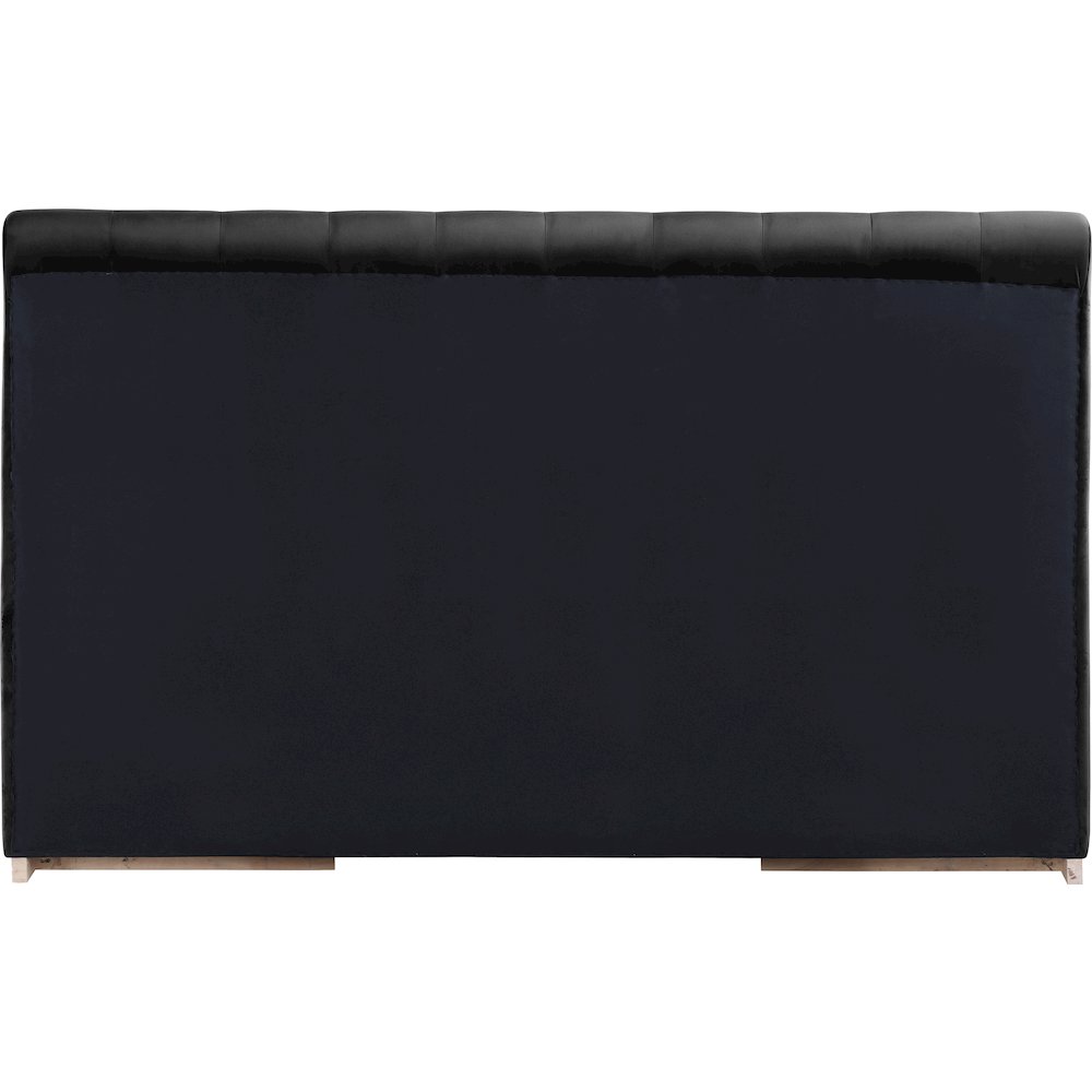 Amara Black Velvet Upholstered King Bed. Picture 3