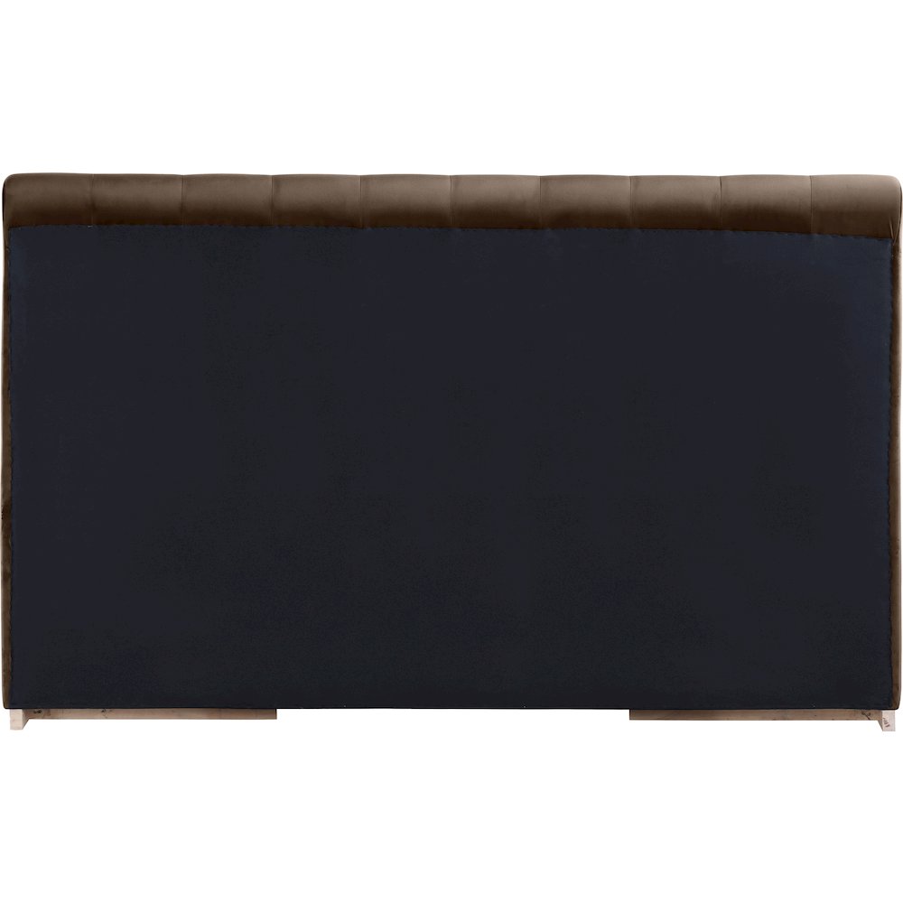 Amara Brown Velvet Upholstered King Bed. Picture 3