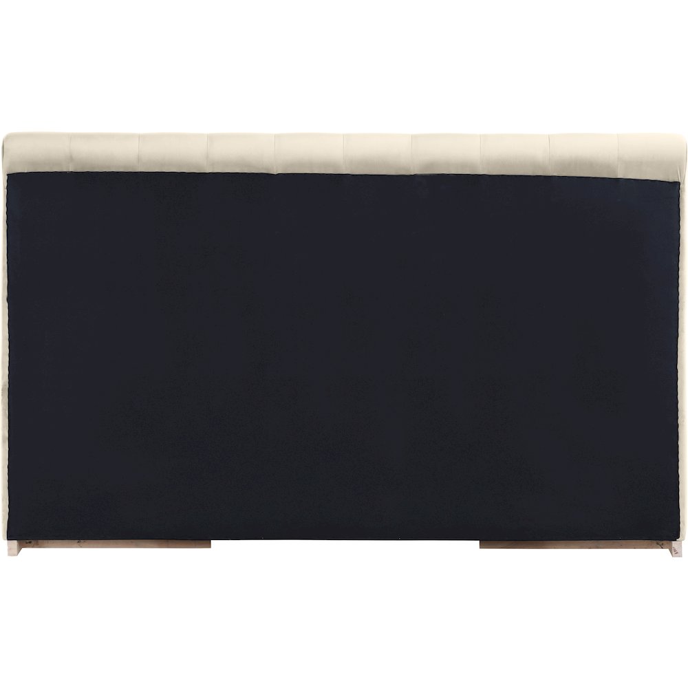 Amara Cream Velvet Upholstered King Bed. Picture 3