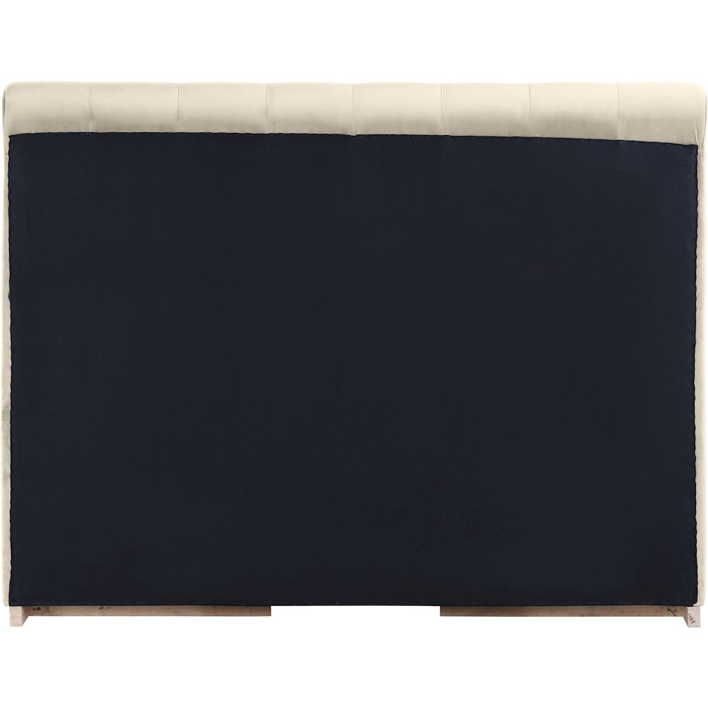 Amara Cream Velvet Upholstered Queen Bed. Picture 3