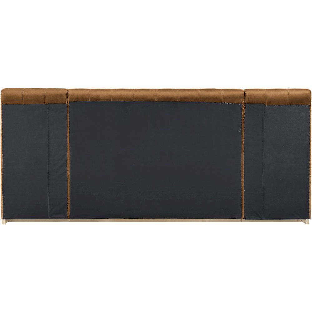 Amara Saddle Velvet Upholstered Queen Bed. Picture 3