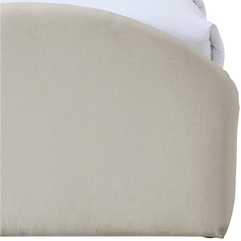 Andaz Beige Chenille Fabric Upholstered Twin Trundle Bed. Picture 5