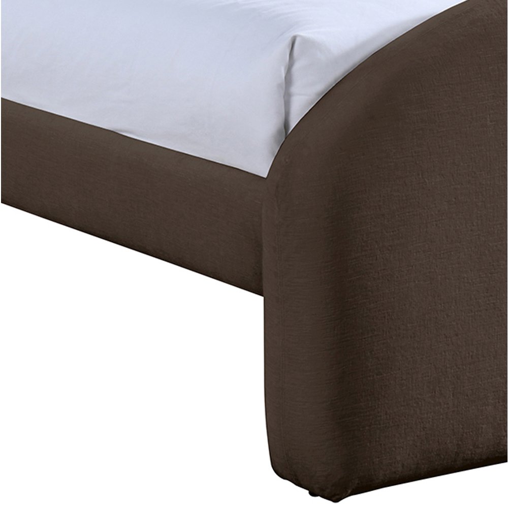 Andaz Brown Chenille Fabric Upholstered Twin Bed. Picture 4