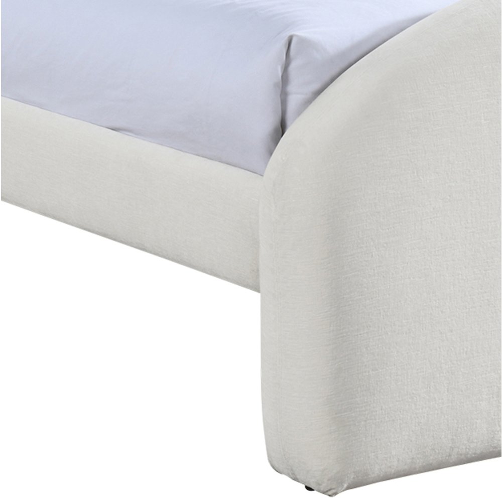 Andaz Cream Chenille Fabric Upholstered Twin Bed. Picture 4