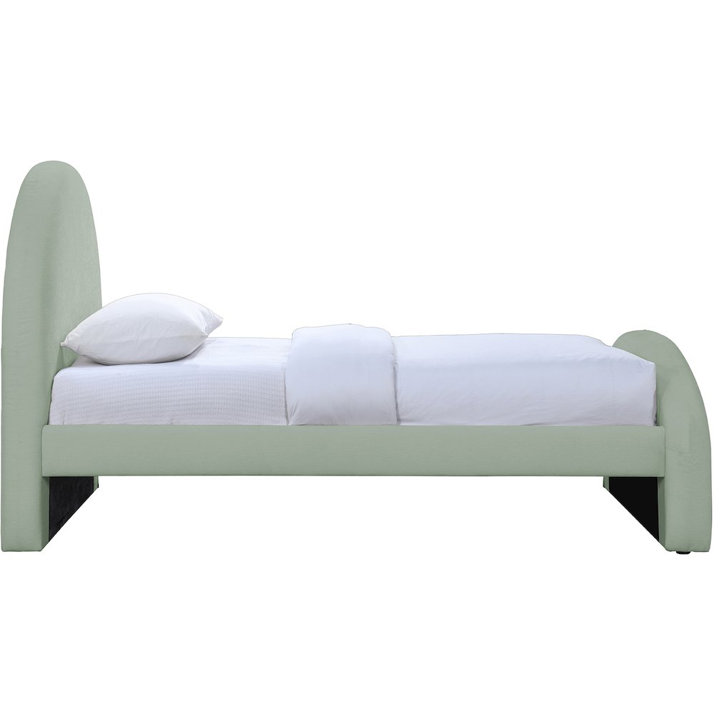 Andaz Mint Chenille Fabric Upholstered Twin Bed. Picture 8