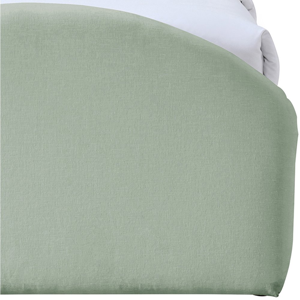 Andaz Mint Chenille Fabric Upholstered Twin Trundle Bed. Picture 5
