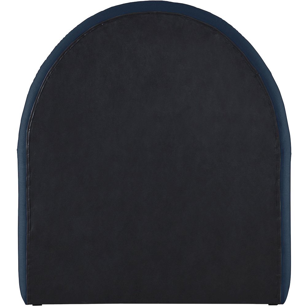 Andaz Navy Chenille Fabric Upholstered Twin Trundle Bed. Picture 3