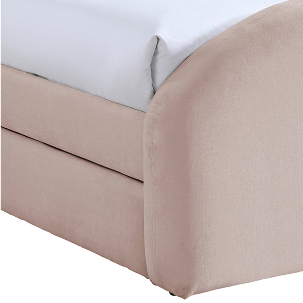 Andaz Pink Chenille Fabric Upholstered Twin Trundle Bed. Picture 4