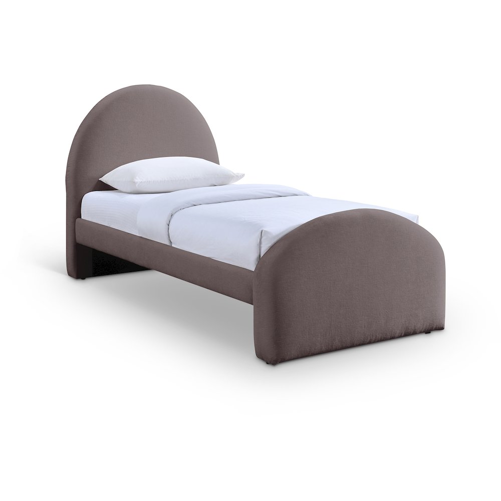 Andaz Purple Chenille Fabric Upholstered Twin Bed. Picture 1