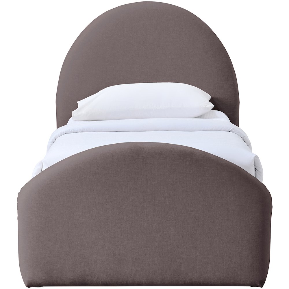 Andaz Purple Chenille Fabric Upholstered Twin Bed. Picture 2