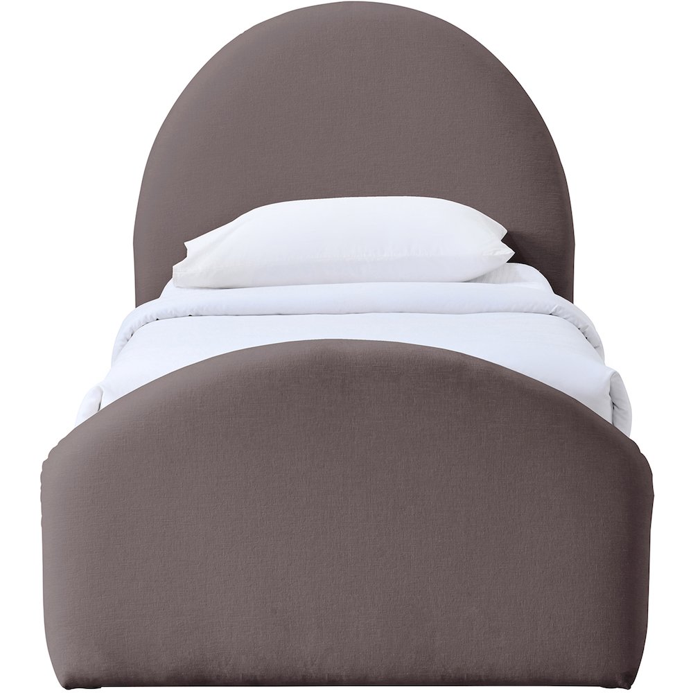 Andaz Purple Chenille Fabric Upholstered Twin Trundle Bed. Picture 2