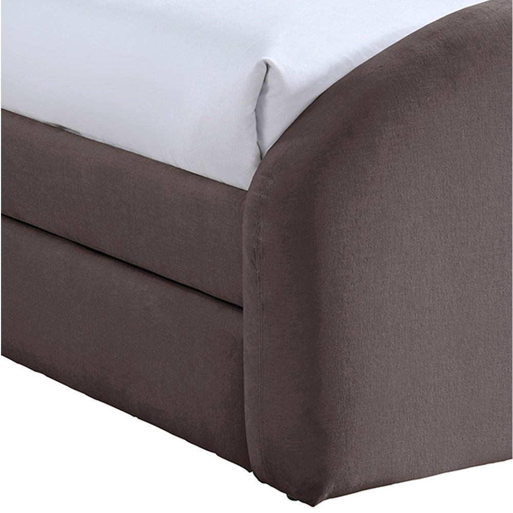 Andaz Purple Chenille Fabric Upholstered Twin Trundle Bed. Picture 4