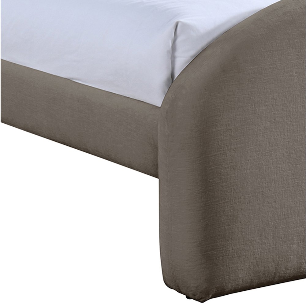 Andaz Taupe Chenille Fabric Upholstered Twin Bed. Picture 4