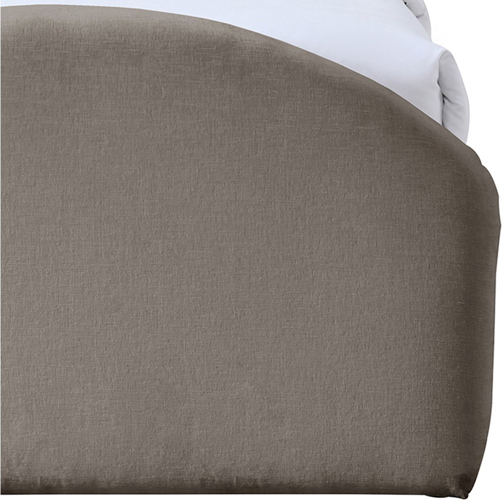 Andaz Taupe Chenille Fabric Upholstered Twin Trundle Bed. Picture 5