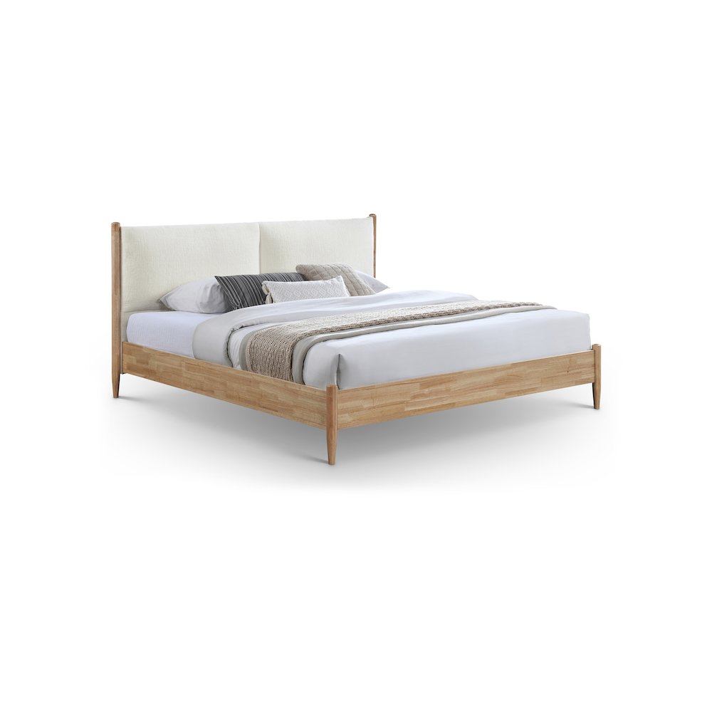 Arbor Cream Fabric King Bed. Picture 1