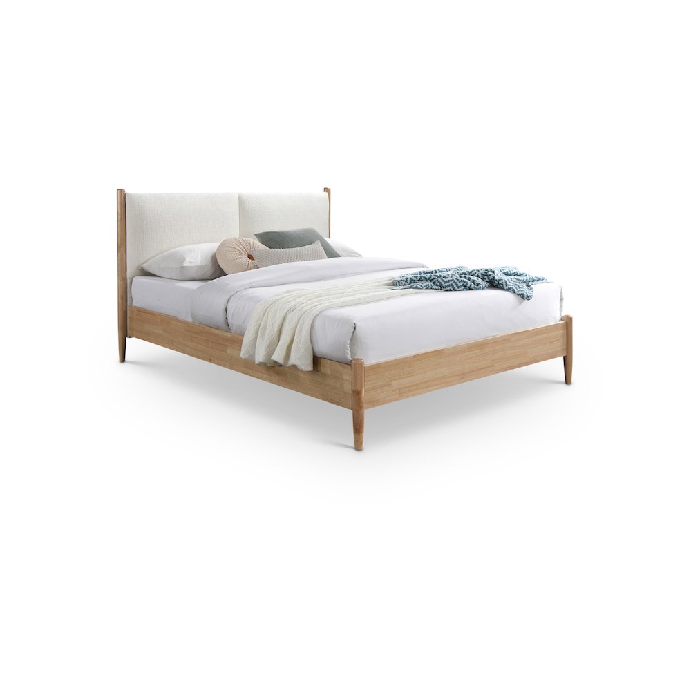 Arbor Cream Fabric Queen Bed. Picture 1
