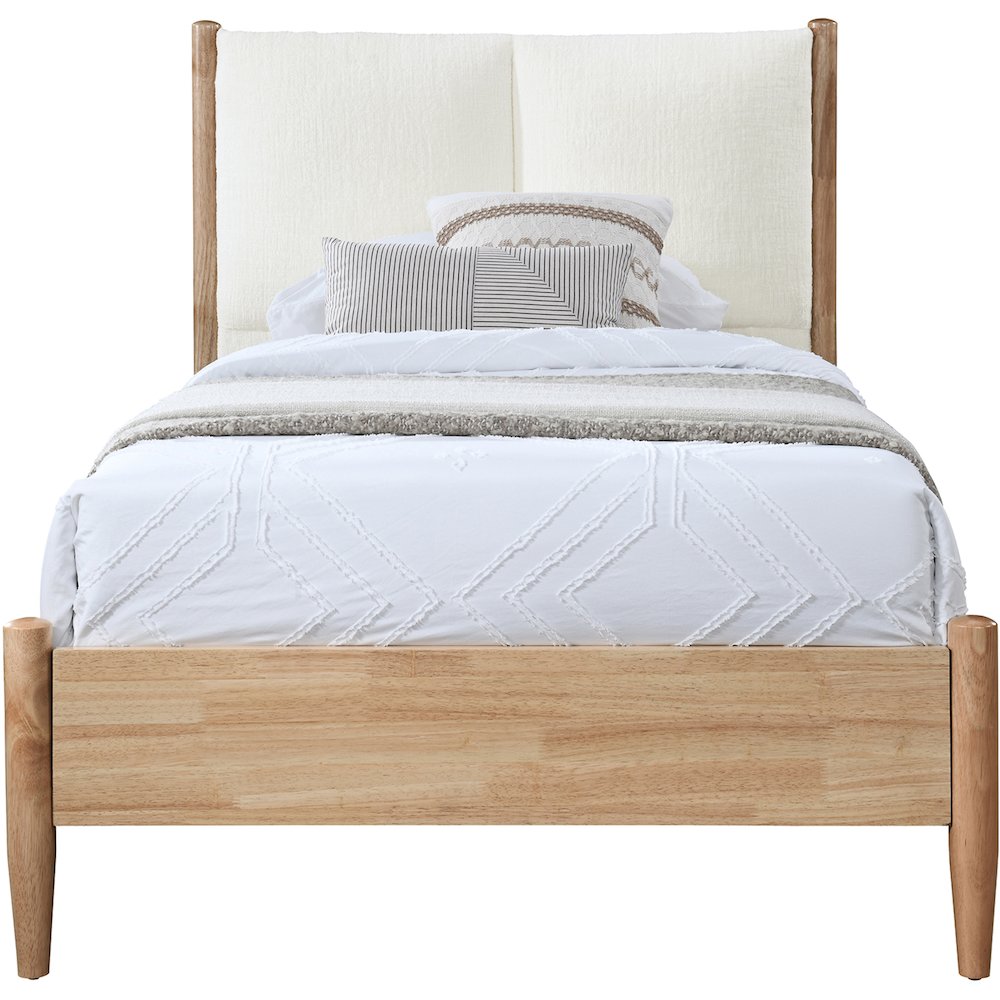 Arbor Cream Fabric Twin Bed. Picture 2