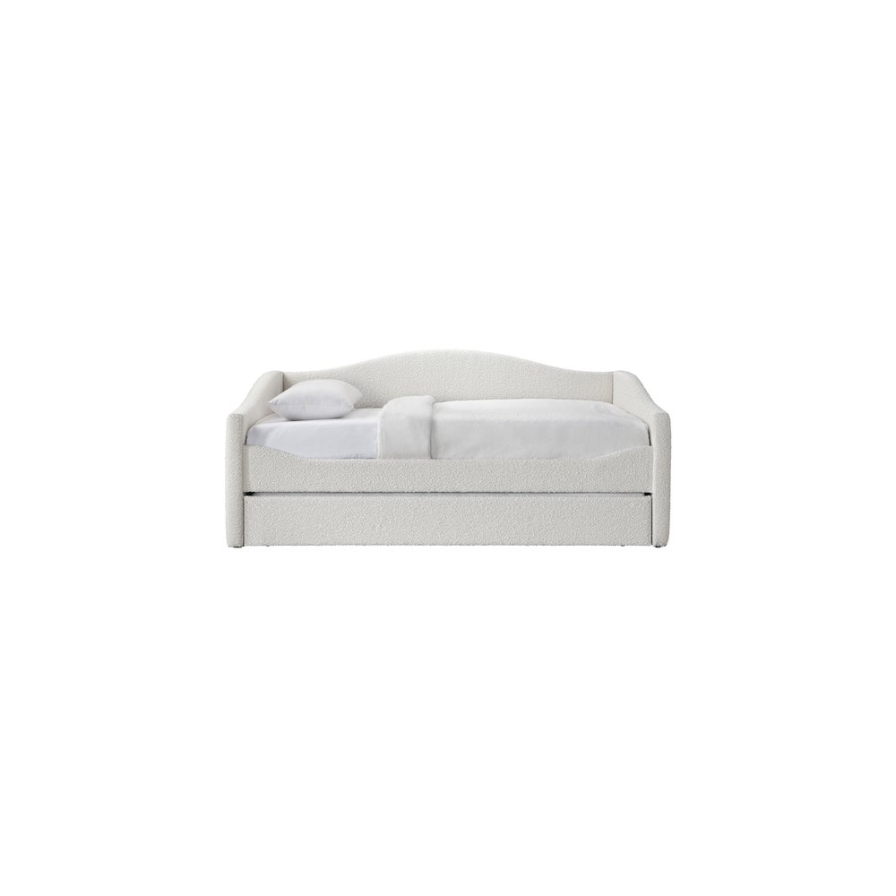 Arlo Cream Boucle Fabric Upholstered Twin Daybed. Picture 2