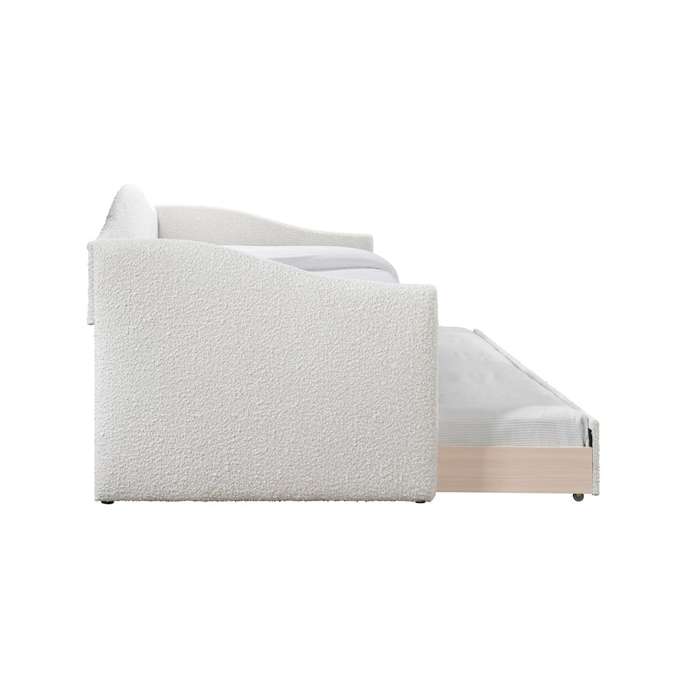 Arlo Cream Boucle Fabric Upholstered Twin Daybed. Picture 3