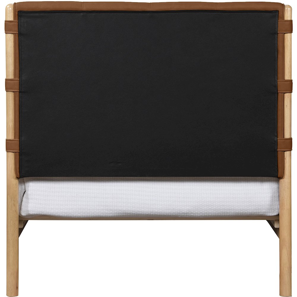 Asher Cognac Vegan Leather Twin Bed. Picture 4