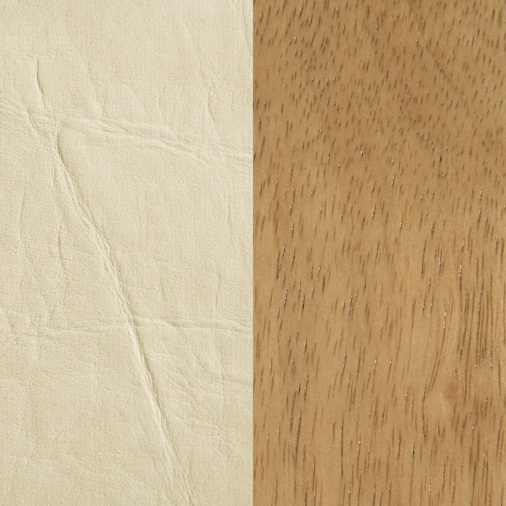 Asher Cream Vegan Leather King Bed. Picture 5